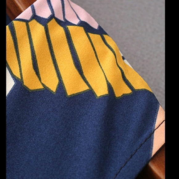 Colorfull Bird print Belted Wide Leg Jumpsuit romper - Picture 11 of 13